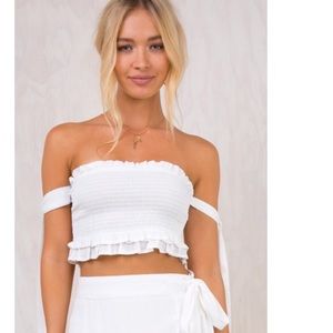 white crop top